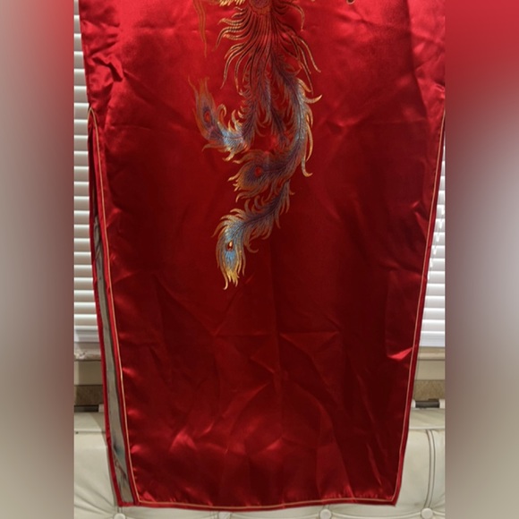 Yan’s Collection Red and Gold Phoenix and Falcon Chinese Dress.  Like new. - Picture 4 of 14